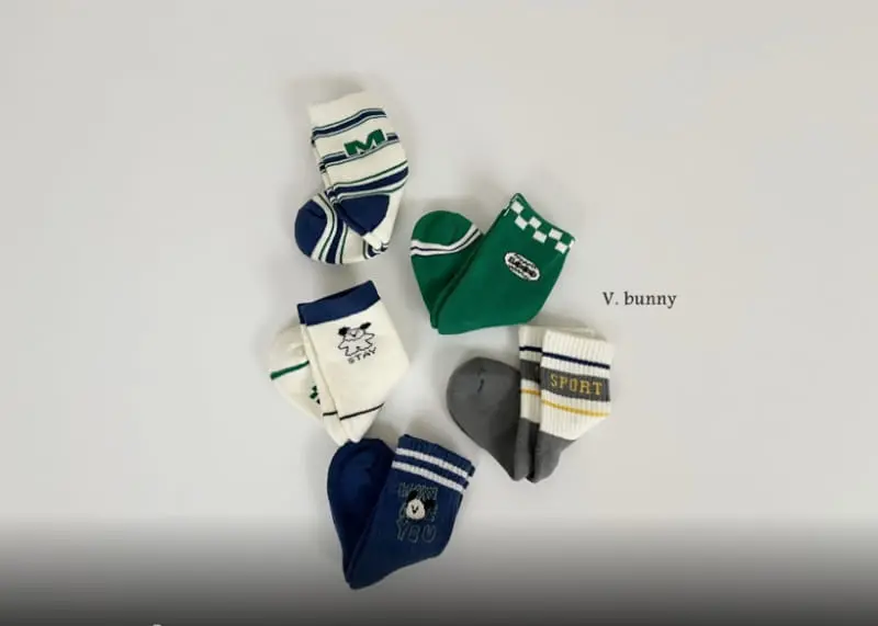 V Bunny - Korean Children Fashion - #littlefashionista - Sports Socks Set - 3