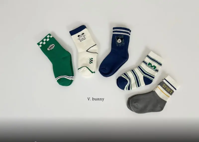 V Bunny - Korean Children Fashion - #littlefashionista - Sports Socks Set - 4