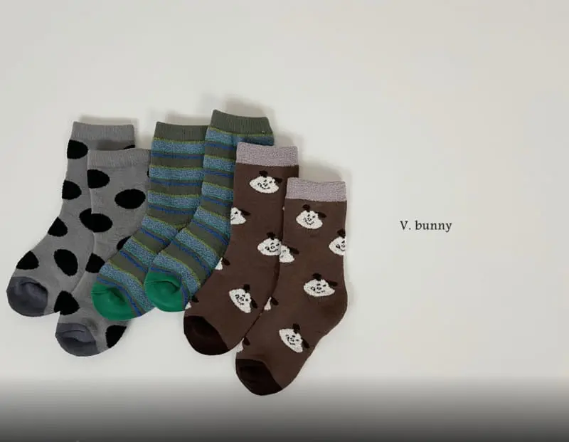 V Bunny - Korean Children Fashion - #littlefashionista - Bao Socks Set - 4