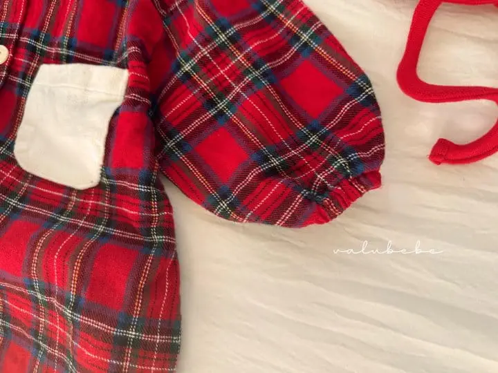 Valu Bebe - Korean Baby Fashion - #babygirlfashion - Happy Christmas Check Bodysuit - 4