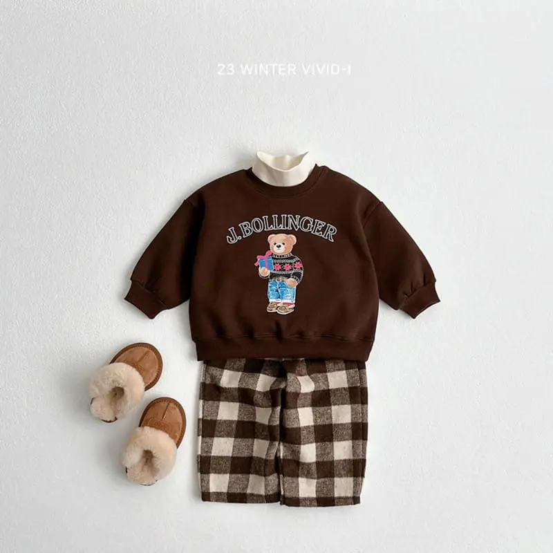 Vivid I - Korean Children Fashion - #Kfashion4kids - Bear Check Pants