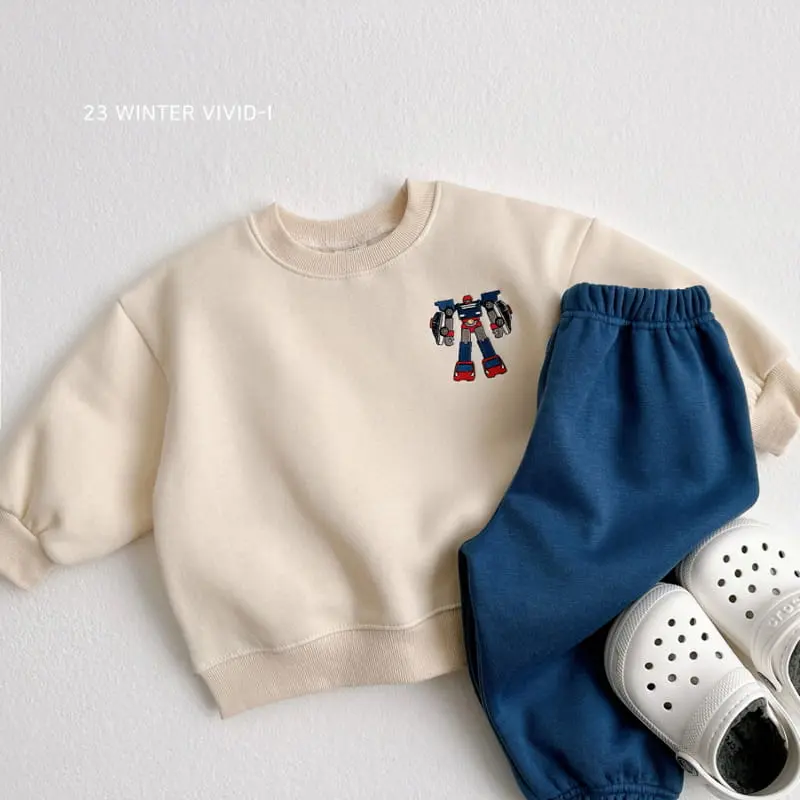 Vivid I - Korean Children Fashion - #Kfashion4kids - Robbot Embroidery Sweatshirt - 10