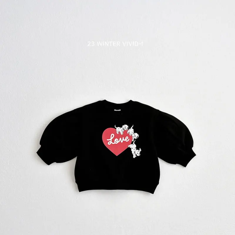 Vivid I - Korean Children Fashion - #fashionkids - Heart Puppy Puff Sweatshirt - 2