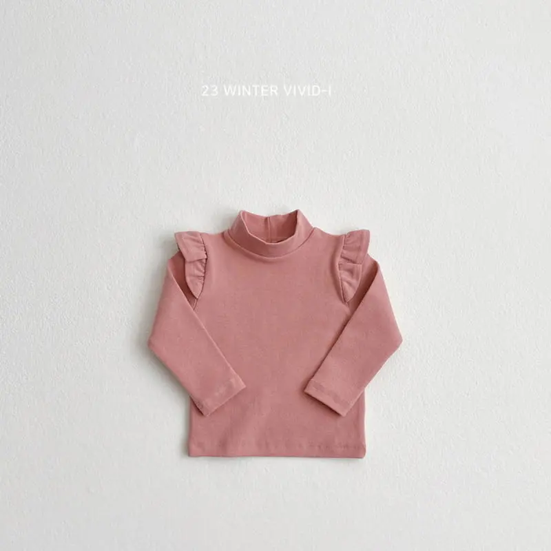 Vivid I - Korean Children Fashion - #kidsshorts - Half Turtleneck Tee - 2