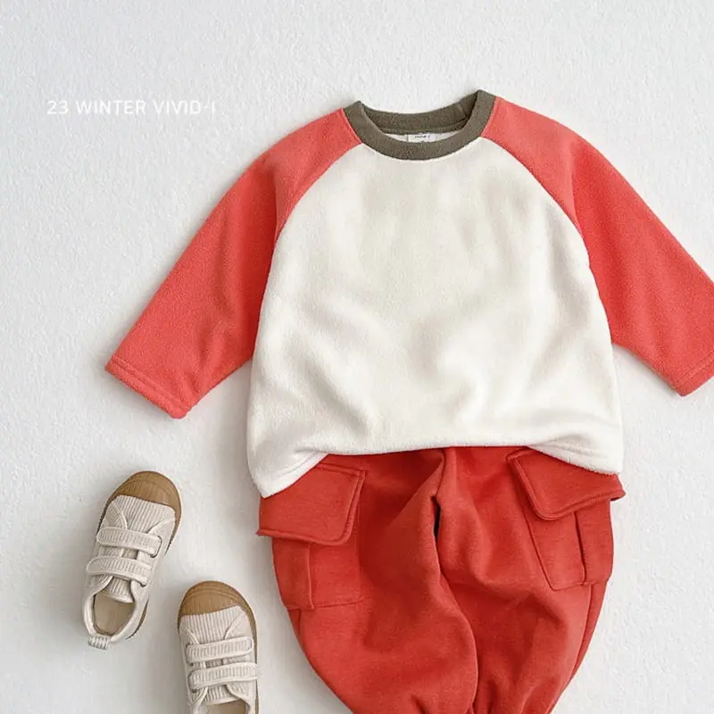 Vivid I - Korean Children Fashion - #kidsshorts - Fleece Raglan Tee - 12