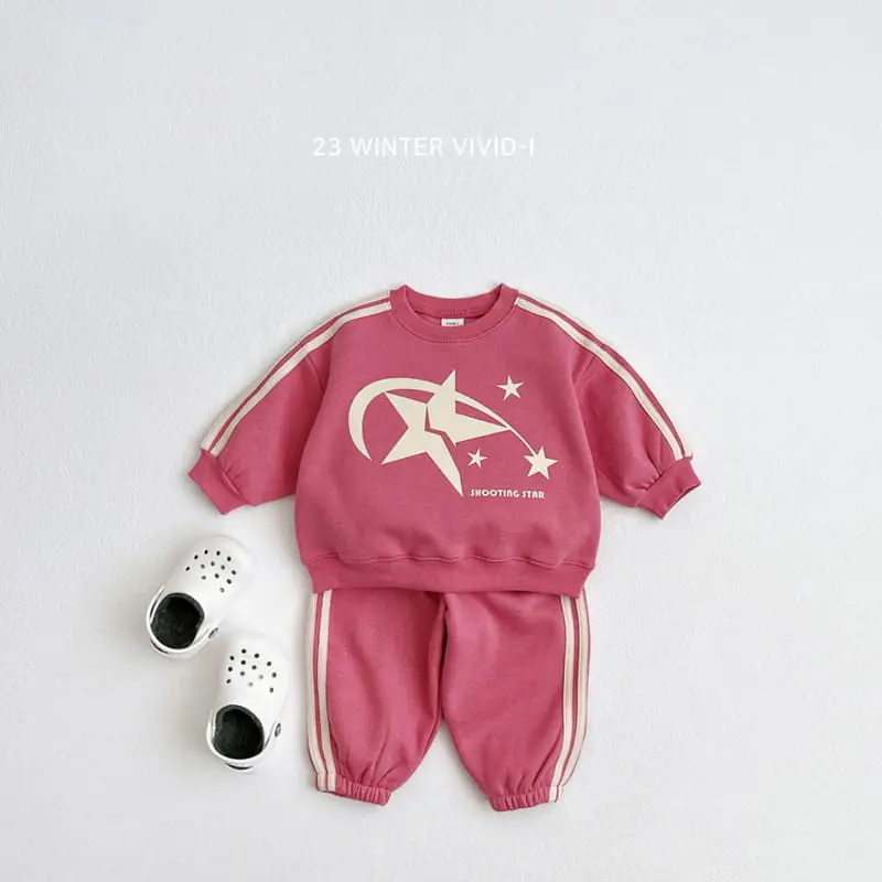 Vivid I - Korean Children Fashion - #kidsshorts - Two Star Top Bottom Set - 4