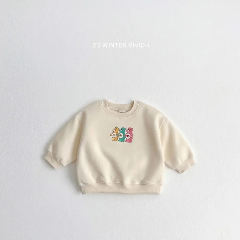 Vivid I - Korean Children Fashion - #kidzfashiontrend - Three Bear Embroidery Sweatshirt - 3