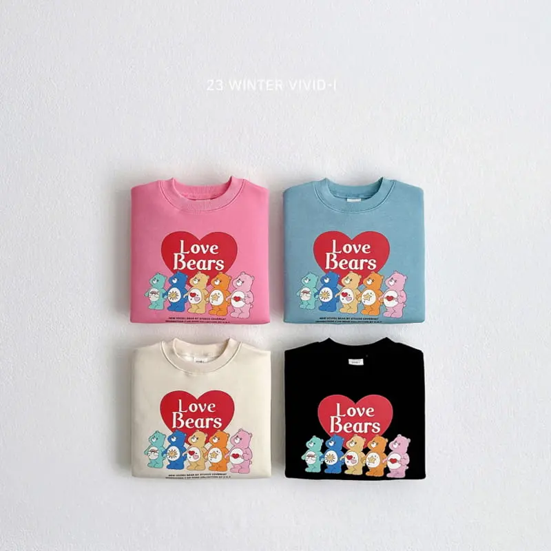 Vivid I - Korean Children Fashion - #magicofchildhood - Heart Bear Sweatshirt - 3