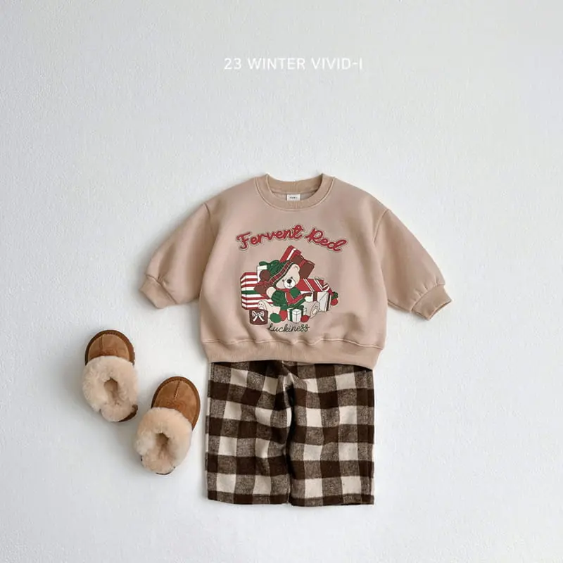Vivid I - Korean Children Fashion - #magicofchildhood - Bear Check Pants - 4