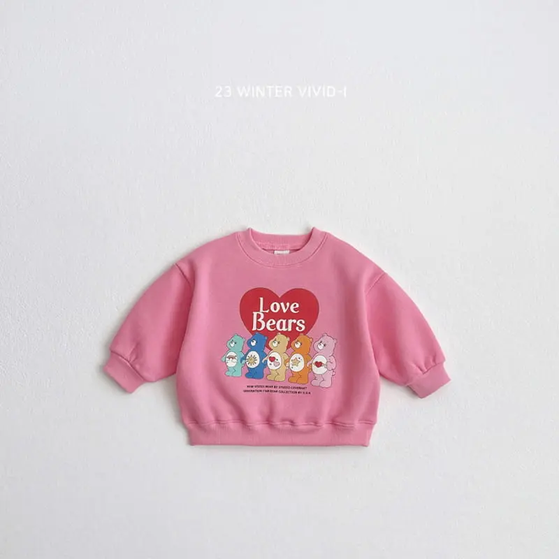 Vivid I - Korean Children Fashion - #magicofchildhood - Heart Bear Sweatshirt - 4