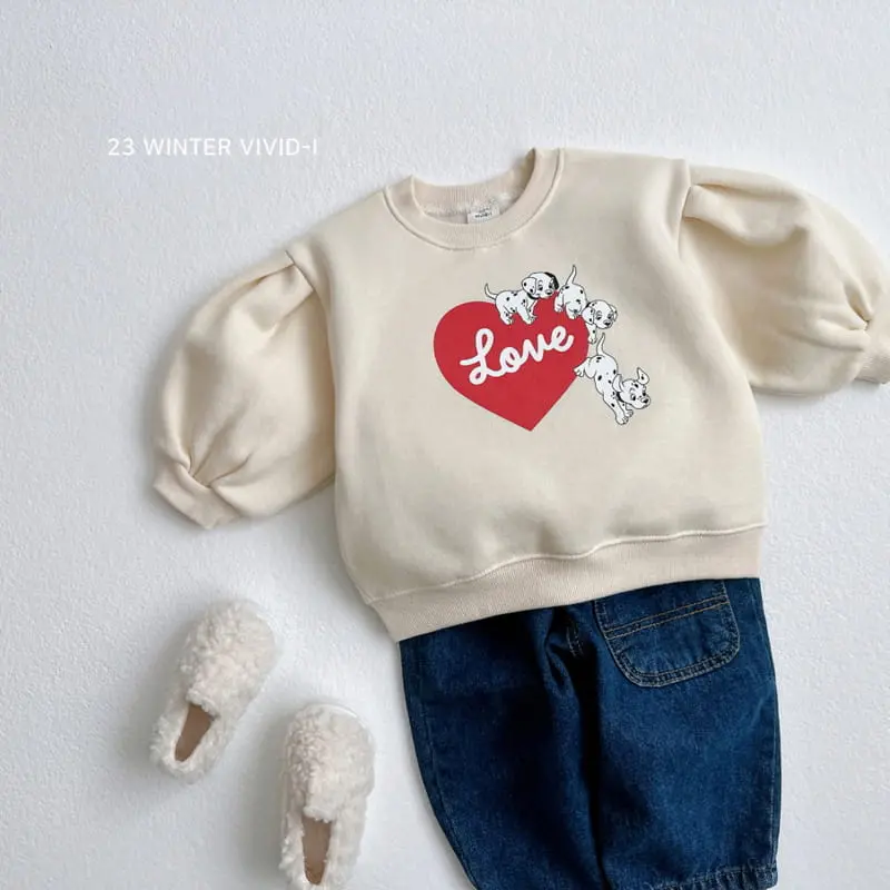 Vivid I - Korean Children Fashion - #minifashionista - Heart Puppy Puff Sweatshirt - 9