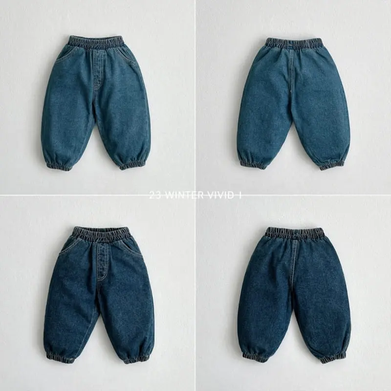 Vivid I - Korean Children Fashion - #stylishchildhood - Denim Fleece Pants
