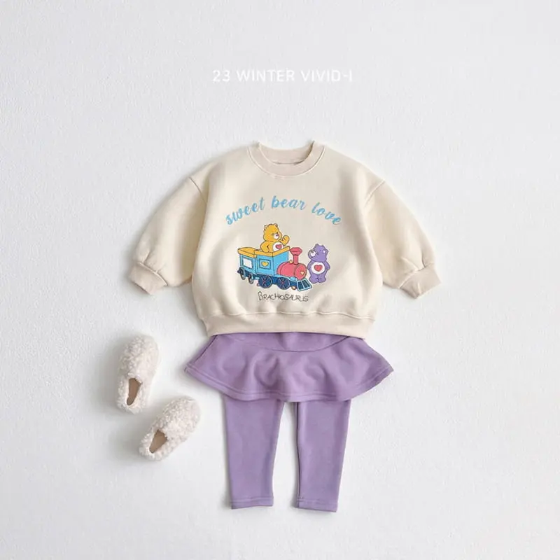 Vivid I - Korean Children Fashion - #stylishchildhood - Train Bear Sweatshirt - 7