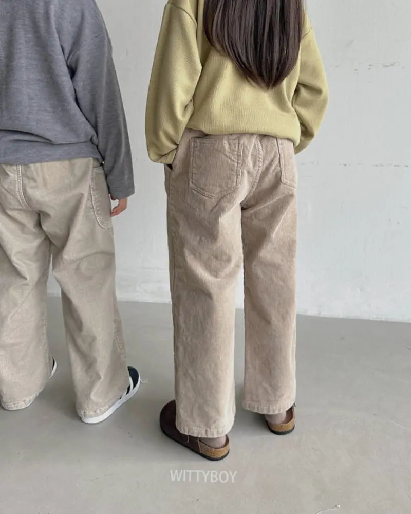 Witty Boy - Korean Children Fashion - #prettylittlegirls - Creamy Corduroy Pants - 8