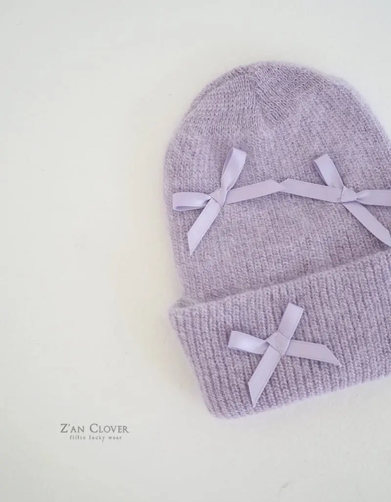Zan Clover - Korean Children Fashion - #designkidswear - Ribbon Angora Beanie - 9