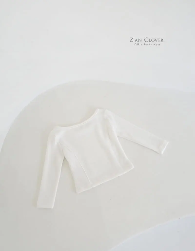 Zan Clover - Korean Children Fashion - #designkidswear - Wide U Neck Tee - 4