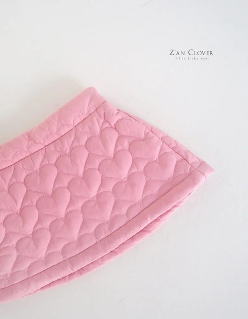 Zan Clover - Korean Children Fashion - #kidsstore - Heart Quilting Skirt - 2