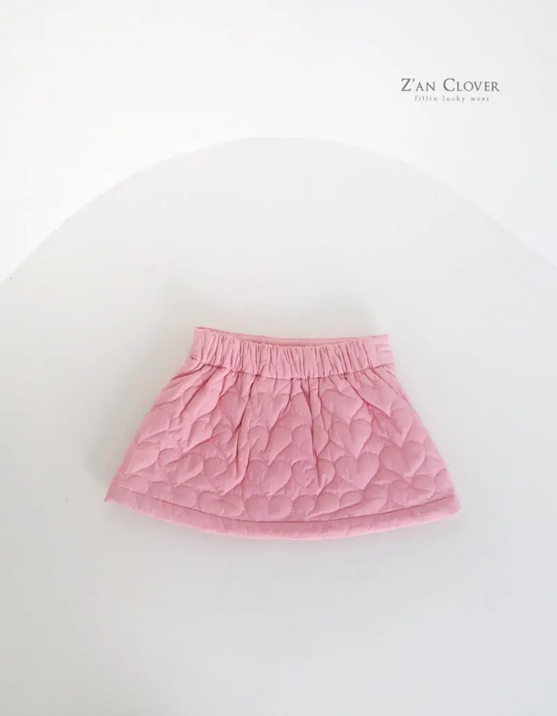 Zan Clover - Korean Children Fashion - #kidzfashiontrend - Heart Quilting Skirt - 3