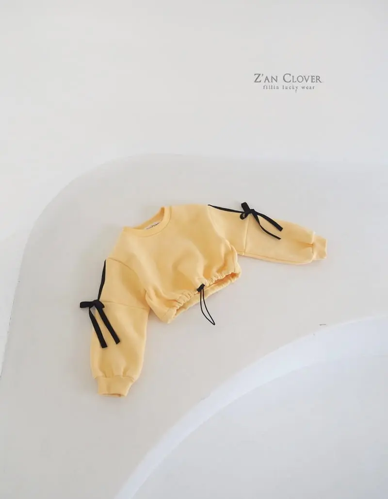 Zan Clover - Korean Children Fashion - #minifashionista - Ribbon Short Sweatshirt