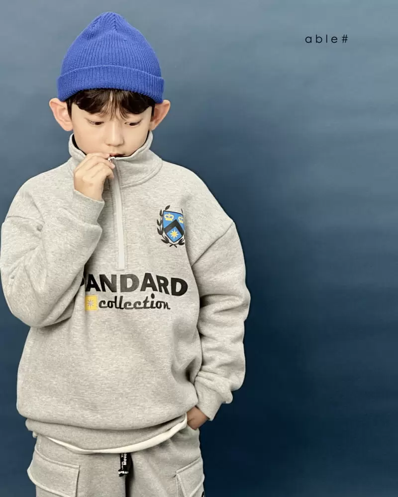 Able# - Korean Children Fashion - #childrensboutique - Standard Half Zip-Up Sweatshirt - 5