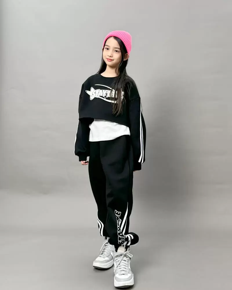 Able# - Korean Children Fashion - #childrensboutique - Diagonal Line Training Jogger Pants