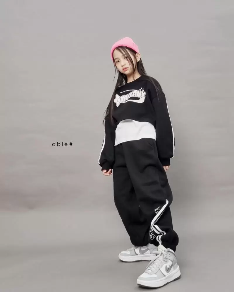 Able# - Korean Children Fashion - #designkidswear - Diagonal Line Training Jogger Pants - 2
