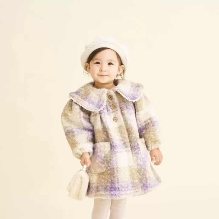 Aida - Korean Children Fashion - #kidzfashiontrend - Purple Bookle Coat - 3