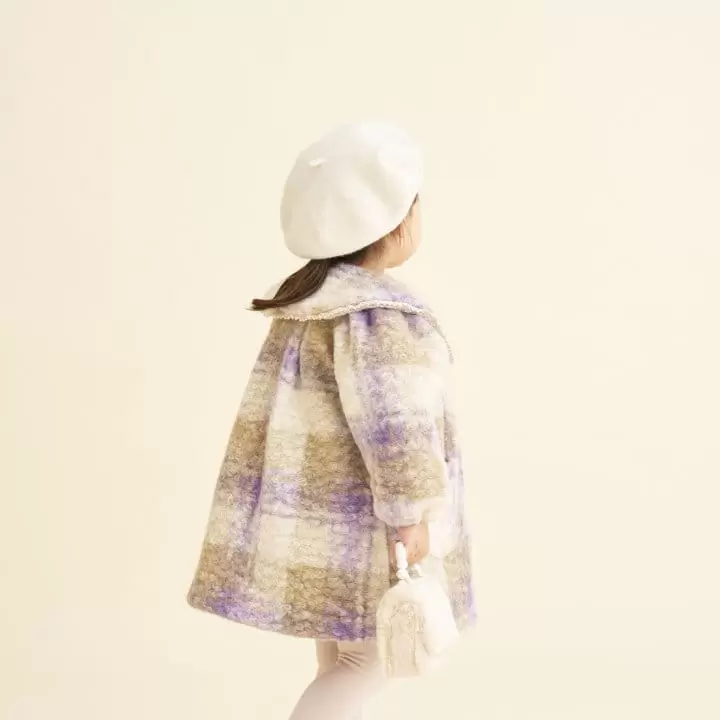 Aida - Korean Children Fashion - #littlefashionista - Purple Bookle Coat - 5