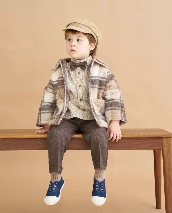 Aida - Korean Children Fashion - #littlefashionista - Check Bookle Coat - 4