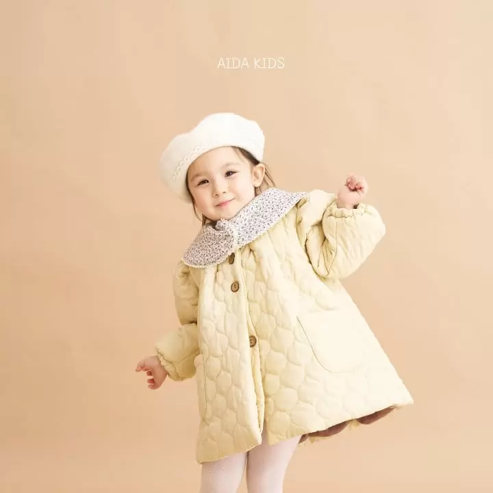 Aida - Korean Children Fashion - #minifashionista - Water Drop Quilted Coat - 3
