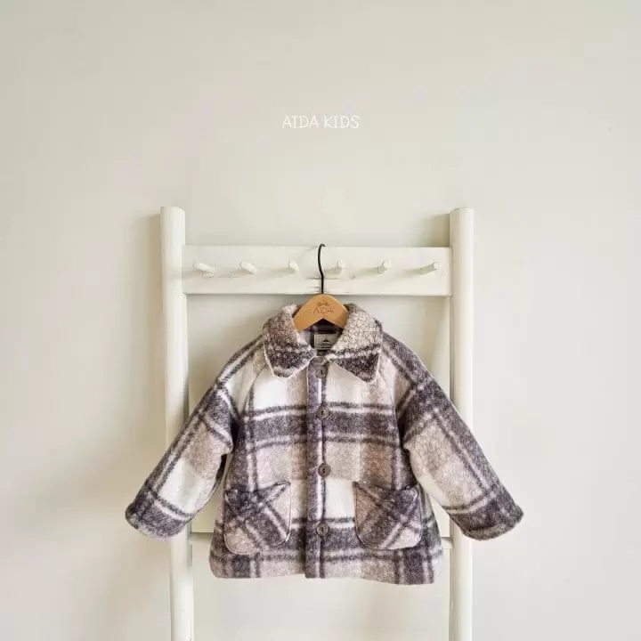 Aida - Korean Children Fashion - #todddlerfashion - Check Bookle Coat - 7