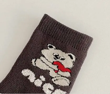 Ante j - Korean Children Fashion - #fashionkids - Fleece 575 Nice Bear Socks - 4