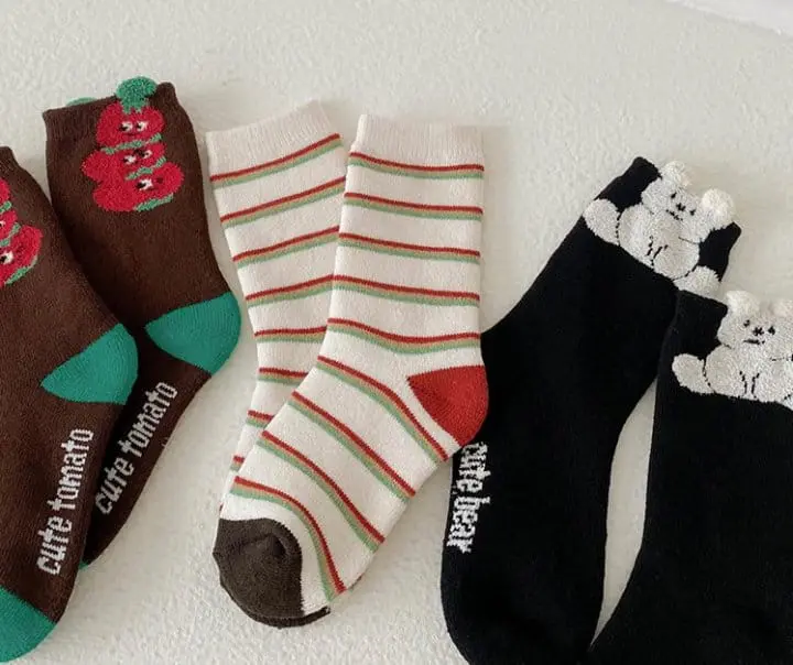 Ante j - Korean Children Fashion - #kidsshorts - Fleece 580 Tomato Socks - 2