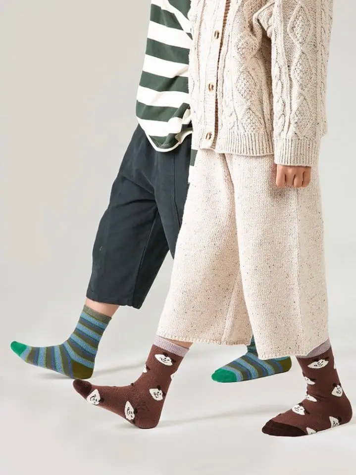 Ante j - Korean Children Fashion - #kidsstore - Fleece 572 Cookies Poppy Socks - 8