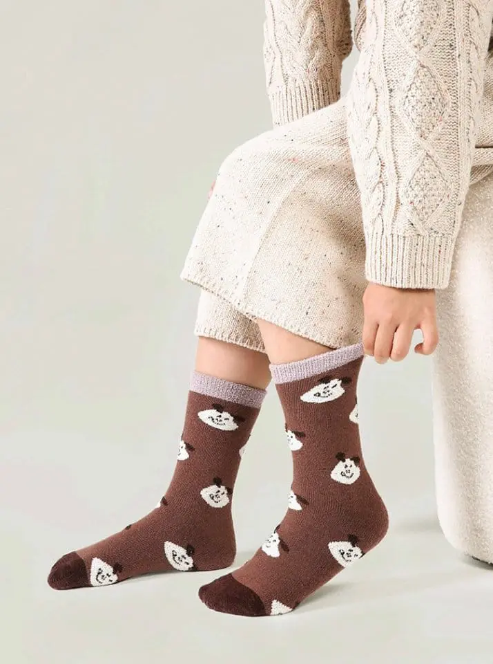 Ante j - Korean Children Fashion - #kidzfashiontrend - Fleece 572 Cookies Poppy Socks - 9