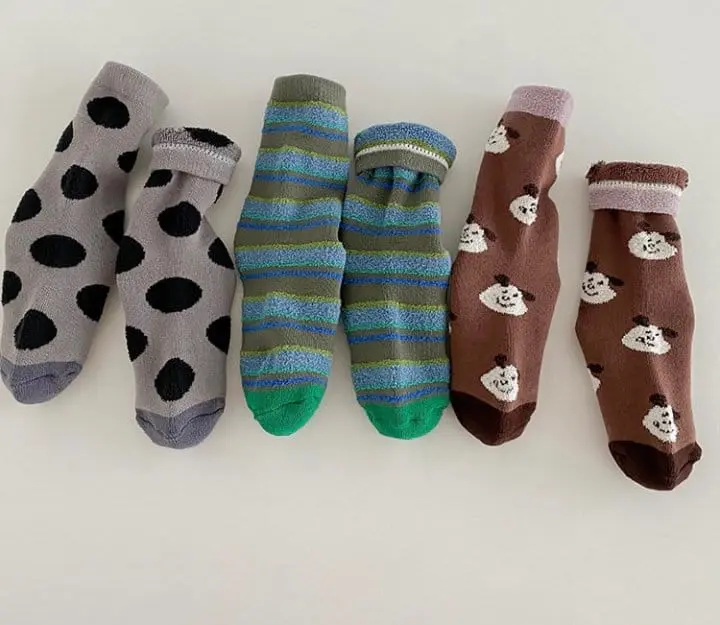 Ante j - Korean Children Fashion - #stylishchildhood - Fleece 572 Cookies Poppy Socks