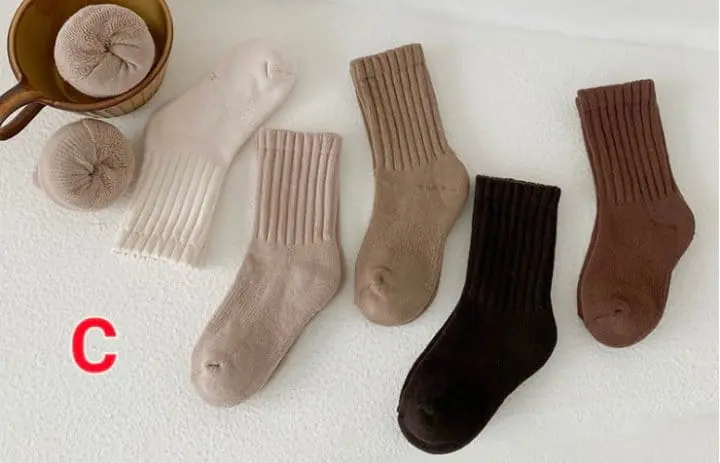 Ante j - Korean Children Fashion - #todddlerfashion - Fleece 616 Heavy Color Socks - 4