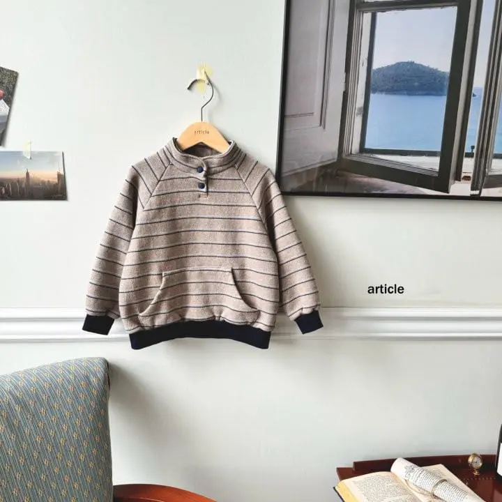 Article - Korean Children Fashion - #kidzfashiontrend - Knit Fleece Raglan Snap Sweatshirt - 2