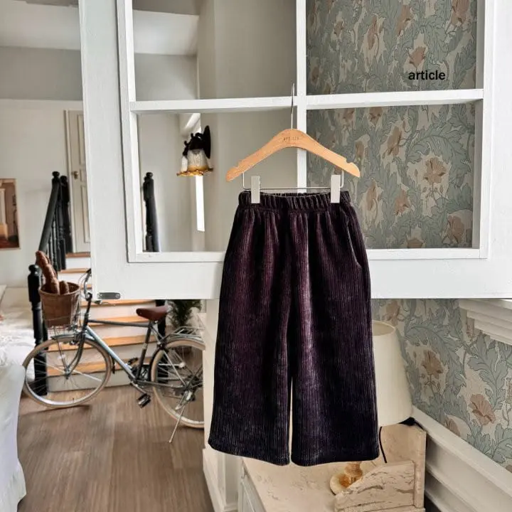 Article - Korean Children Fashion - #littlefashionista - Churros Veloure Wide Pants - 7
