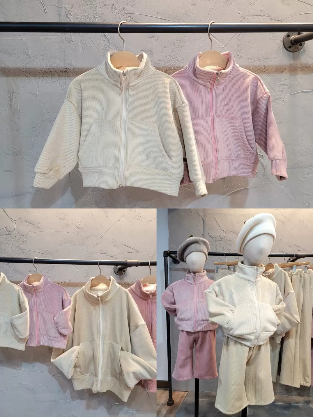 Atree - Korean Children Fashion - #littlefashionista - Honey Velour Zip-Up With Mom - 4