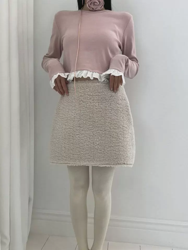 Auver_Fit - Korean Women Fashion - #momslook - Lace Crop Tee