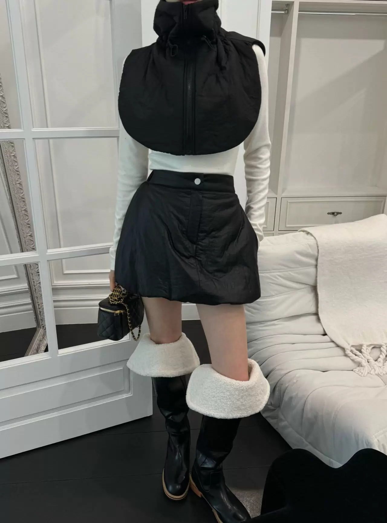 Auver_Fit - Korean Women Fashion - #womensfashion - Padding Balloon Mini Skirt - 4