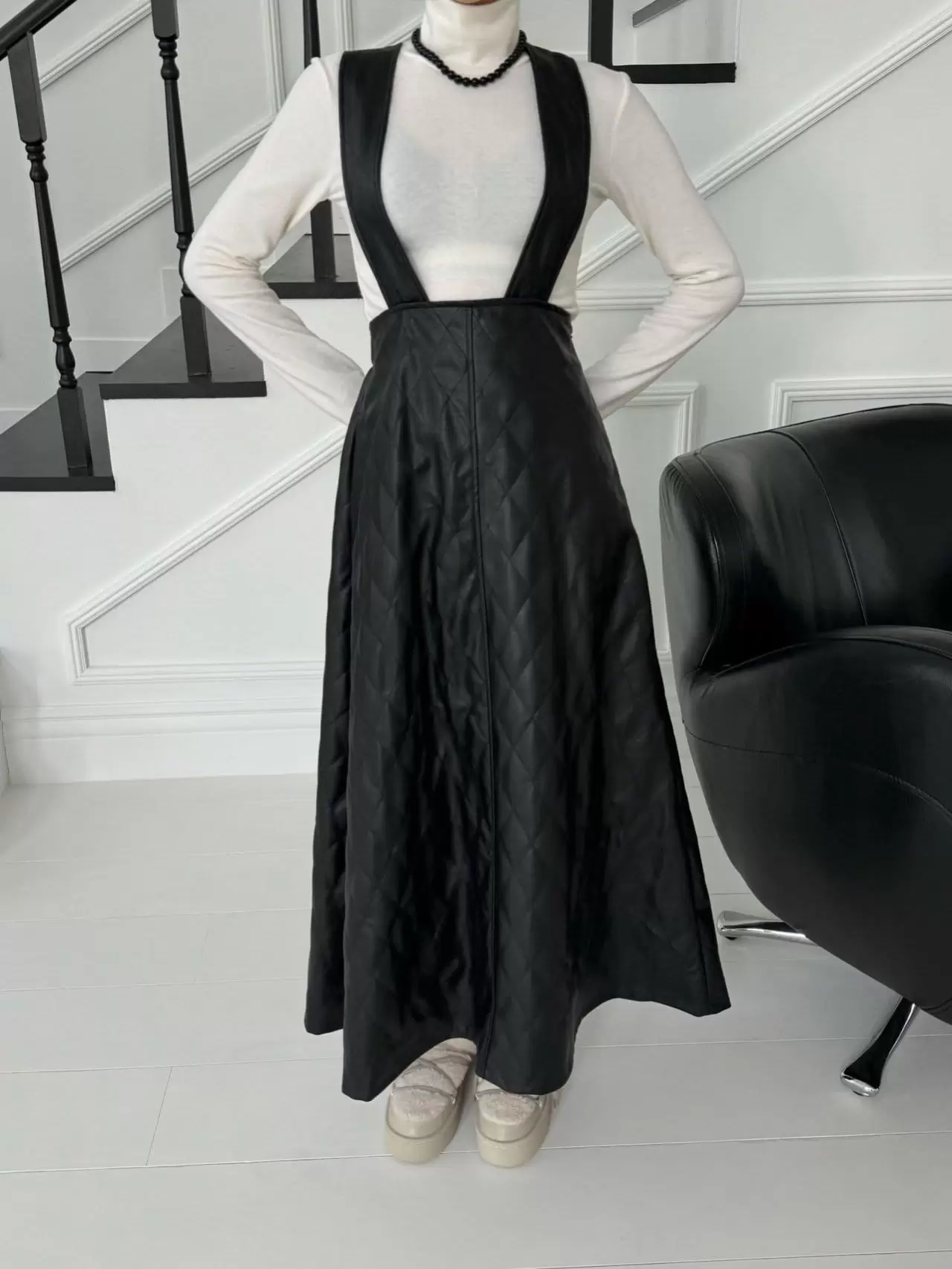 Auver_Fit - Korean Women Fashion - #shopsmall - L Dia Dungarees Skirt - 4