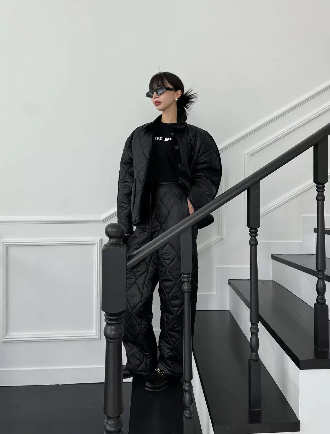 Auver_Fit - Korean Women Fashion - #womensfashion - Rib Quilted Pants - 5