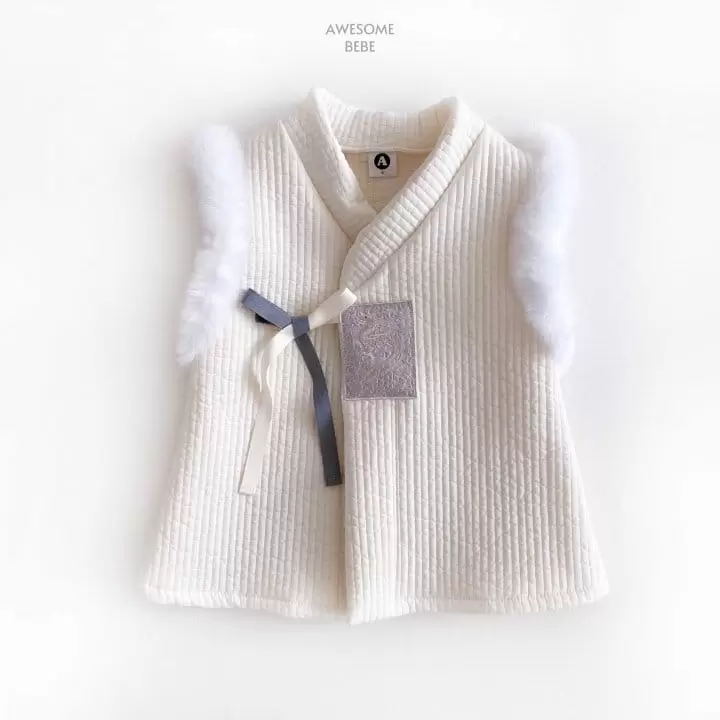 Awesome Bebe - Korean Children Fashion - #Kfashion4kids - Quilted Fluffy Boy Vest  - 6