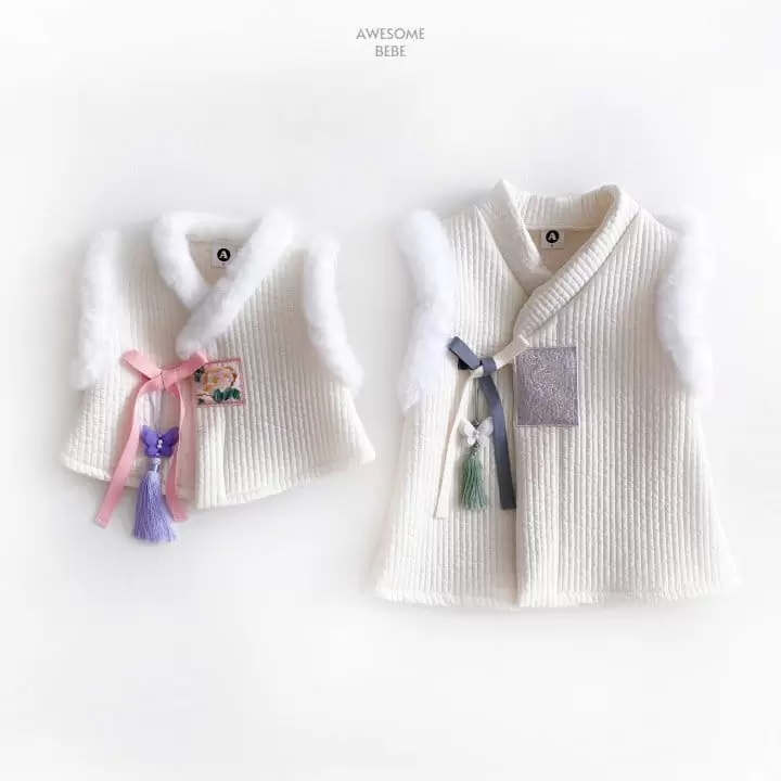 Awesome Bebe - Korean Children Fashion - #Kfashion4kids - Quilted Fluffy Girl Vest - 5