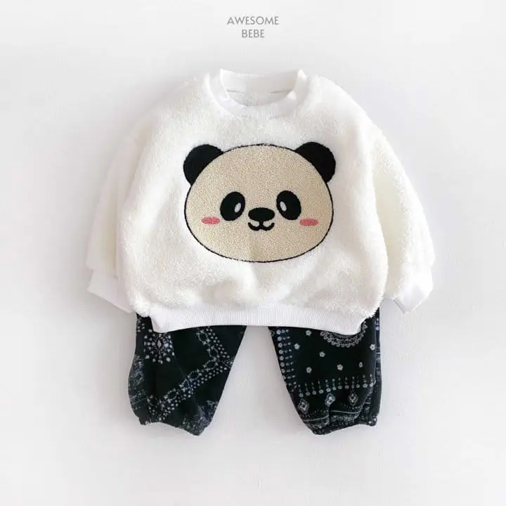 Awesome Bebe - Korean Children Fashion - #designkidswear - Paisley Fleece Jogger Pants With Mom - 4