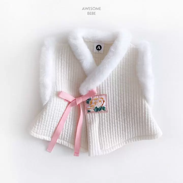 Awesome Bebe - Korean Children Fashion - #kidsshorts - Quilted Fluffy Girl Vest - 2