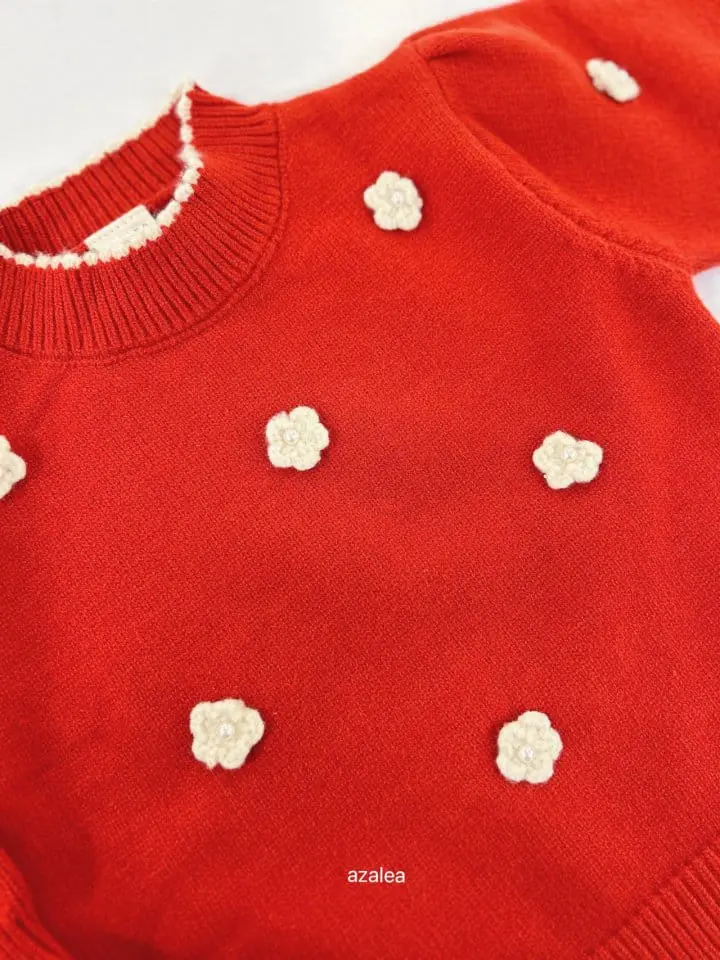 Azalea - Korean Children Fashion - #discoveringself - Pearl Flower Knit - 2