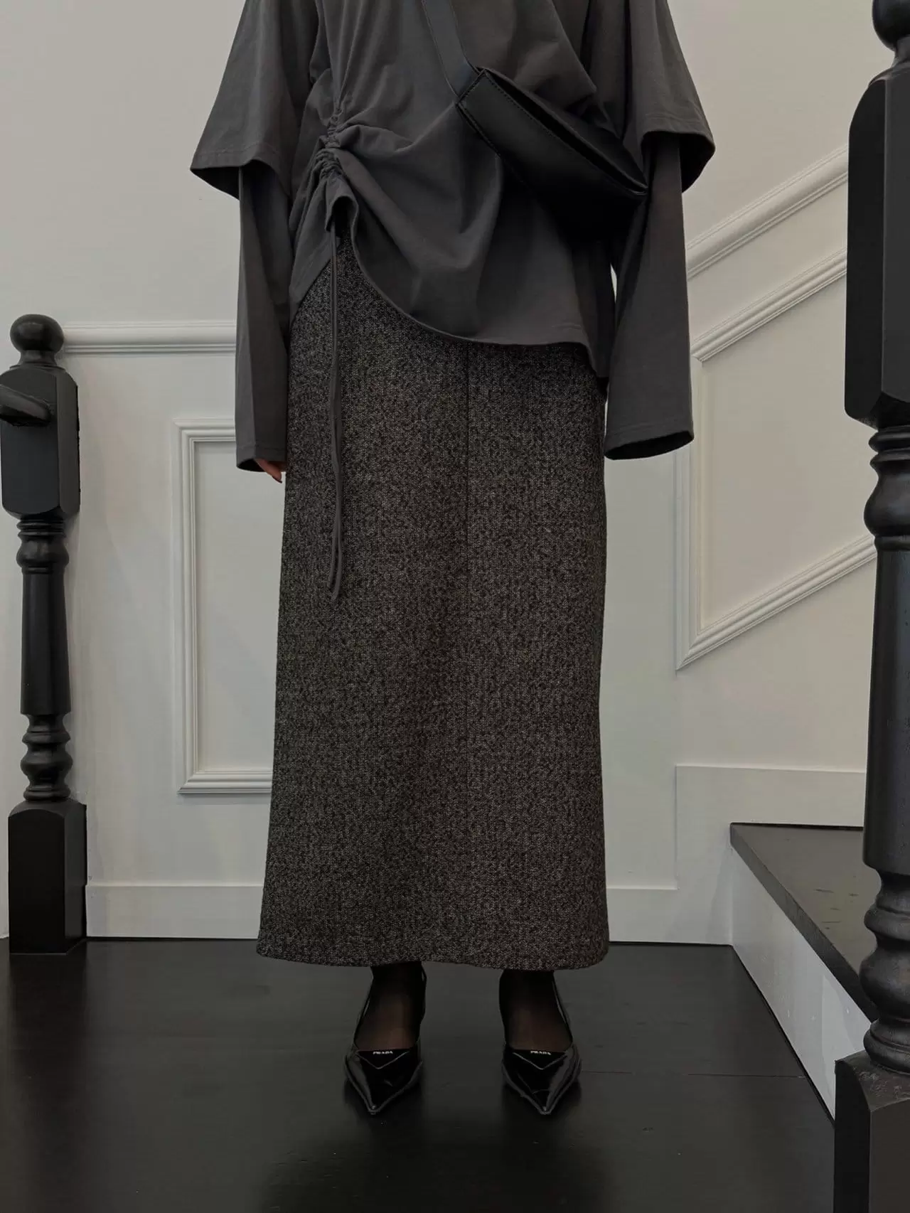 Black Fuchsia - Korean Women Fashion - #vintageinspired - W Herringbone Skirt - 3